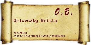 Orlovszky Britta névjegykártya
